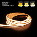5M(16.4ft) Double row Indoor LED Strip COB, 24V 6.6(w/ft) 665(Lm/ft) 960(LEDs/m) CCT(2.7K, 3K, 3.5K)