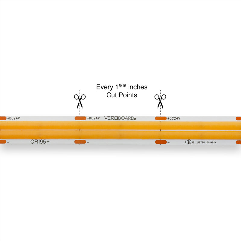 5M(16.4ft) Double raw Indoor LED Strip COB, 24V 6.6(w/ft) 665(Lm/ft) 960(LEDs/m) CCT(2.7K, 3K, 3.5K)