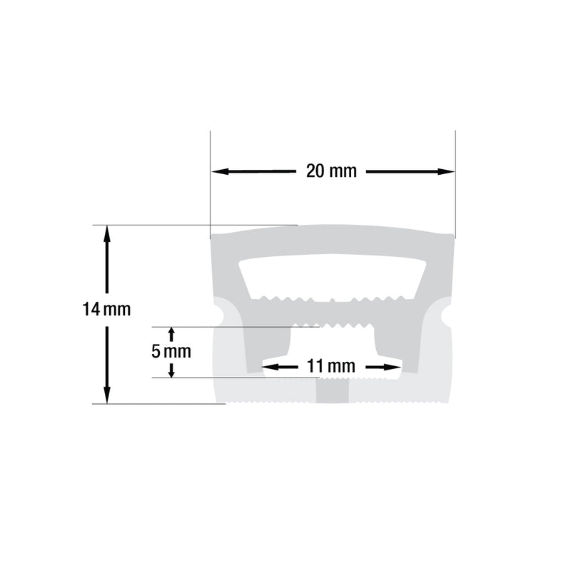 White Silicone Flexible LED Neon channel N2014-SF-W, per foot(30.5cm) SURFACE Mount