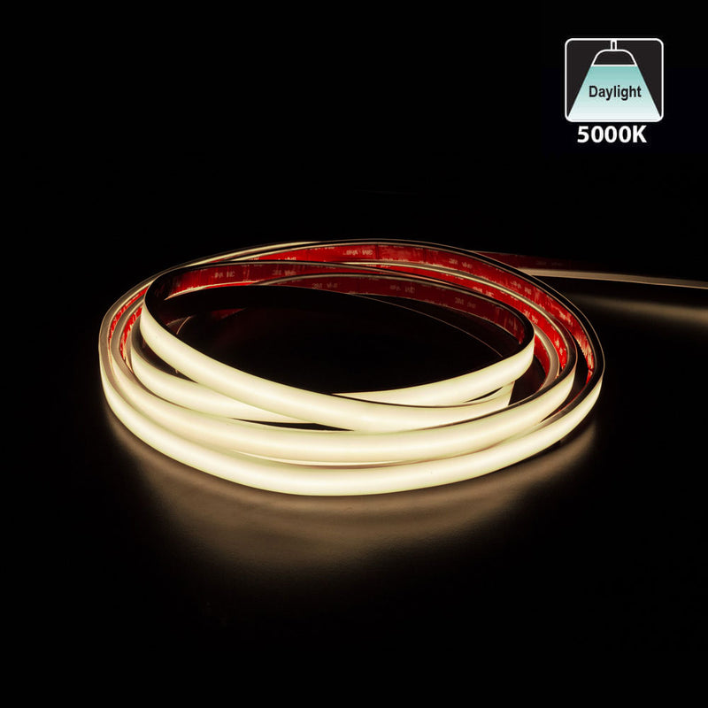 Custom cut Outdoor COB LED Strip Light, 24V 2(w/ft) 155(Lm/ft) CCT(2.7K, 3K, 3.5K, 4K, 5K) per foot