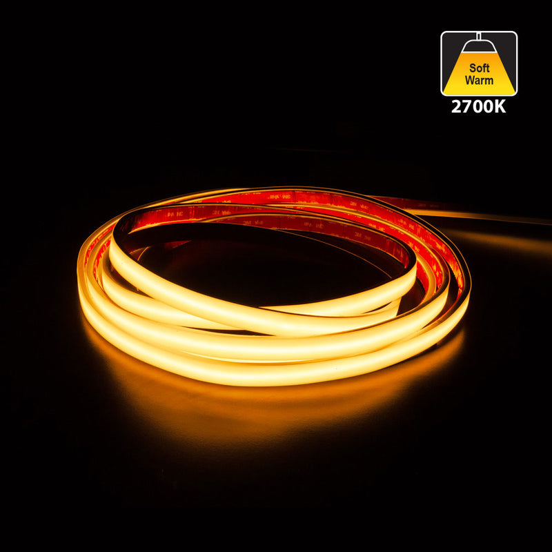 Custom cut Outdoor COB LED Strip Light, 24V 3(w/ft) 233(Lm/ft) CCT(2.7K, 3K, 3.5K, 4K, 5K) per foot