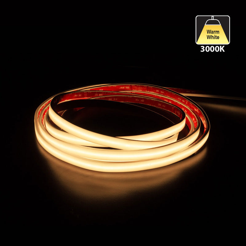 Custom cut Outdoor COB LED Strip Light, 24V 3(w/ft) 233(Lm/ft) CCT(2.7K, 3K, 3.5K, 4K, 5K) per foot