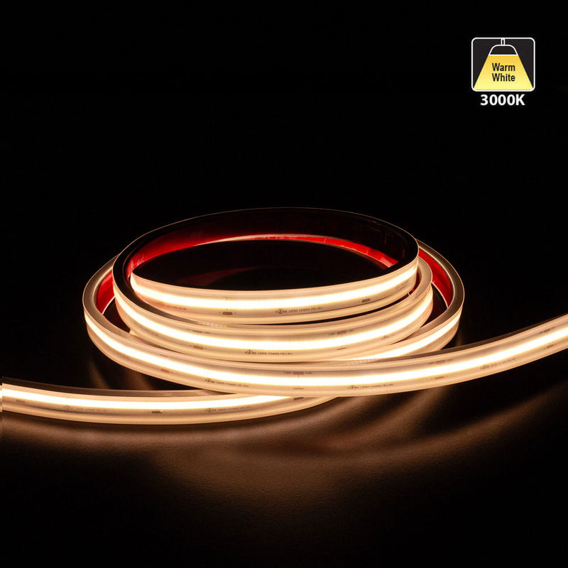 Custom cut Outdoor COB LED Strip Light, 24V 3(w/ft) 233(Lm/ft) CCT(2.7K, 3K, 3.5K, 4K, 5K) per foot