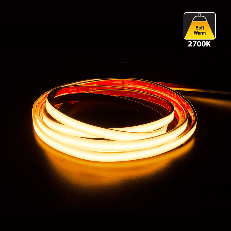 Custom cut Outdoor COB LED Strip Light, 24V 4.5(w/ft) 363(Lm/ft) CCT(2.7K, 3K, 3.5K, 4K, 5K) per foot