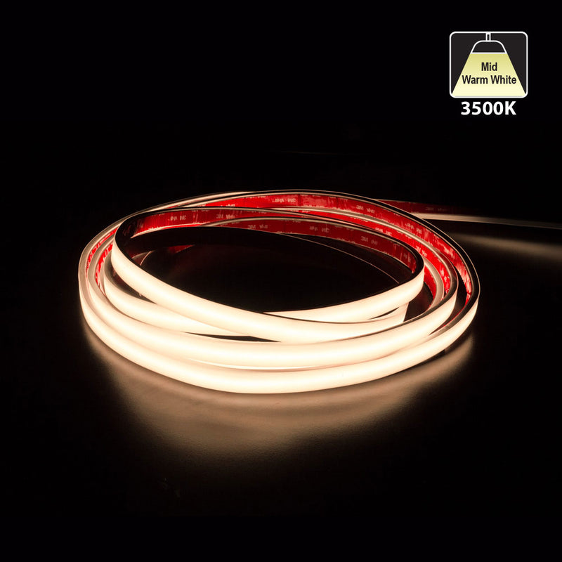 Custom cut Outdoor COB LED Strip Light, 24V 4.5(w/ft) 363(Lm/ft) CCT(2.7K, 3K, 3.5K, 4K, 5K) per foot