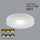 2R25-1224V-6CCT-White Round Cabinet Light 12-24V 2.7W selectable 6CCT