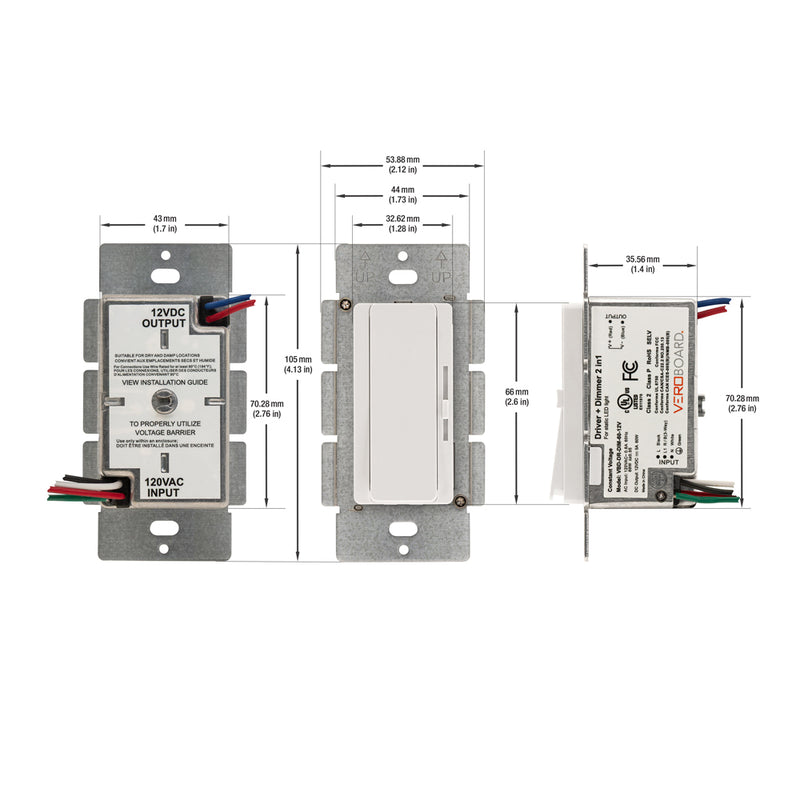 666561436681 - Dimmer+Driver 2in1 60W 12V class2. Single pole/ 3Way