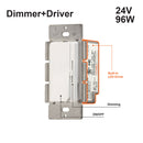 Single Gang Dimmer+Driver 2in1 96W 24V class2. Single pole/ 3Way