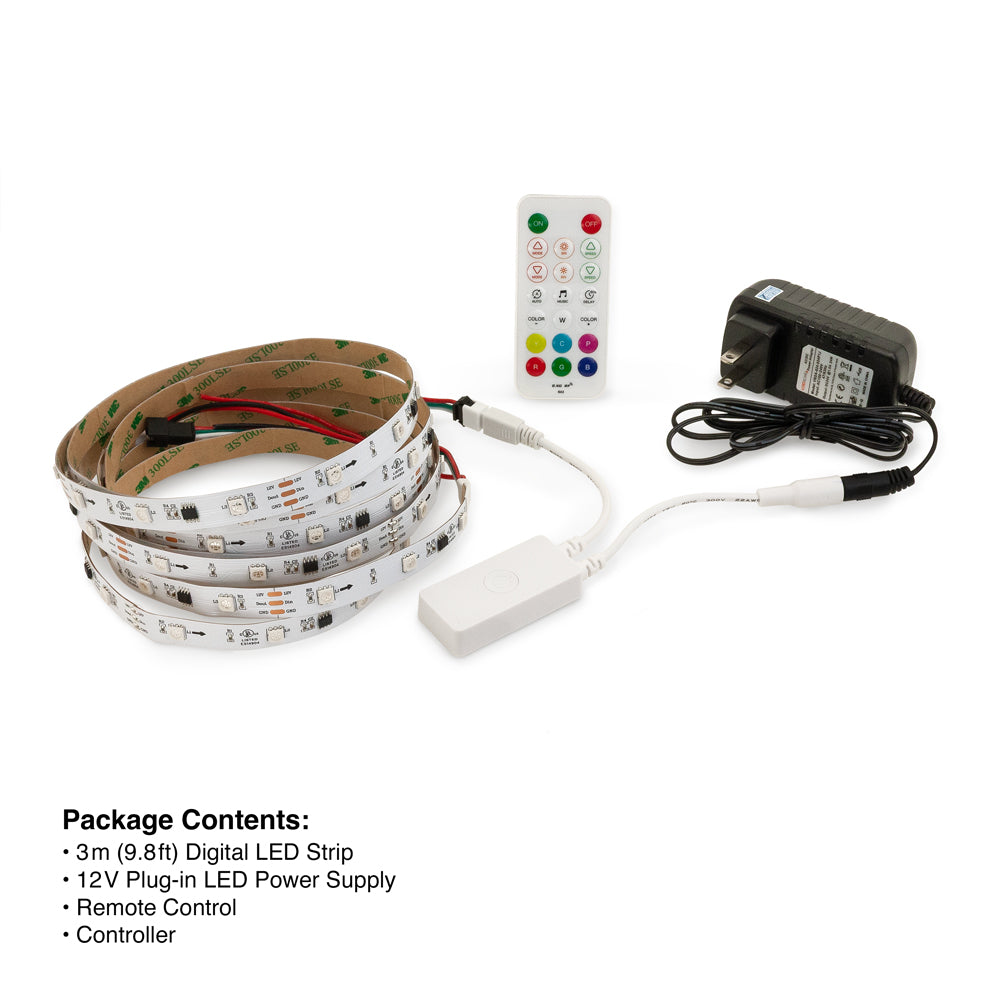 SPI (Digital) LED Strip Kit 3M(9.8ft) Indoor LED Strip WS2811