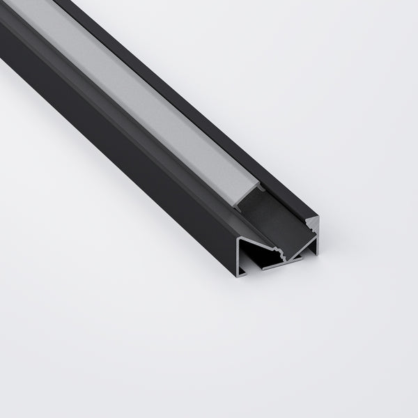Type 106B Black 45-degree Linear Architectural Light Fixture Profile, 2.4Meters (94.4inches)