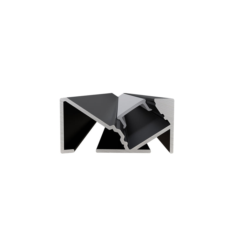 Type 106B Black 45-degree Linear Architectural Light Fixture Profile,