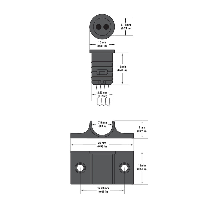 5029M-B Single Head Door Sensor Switch 12-24V 3A Black