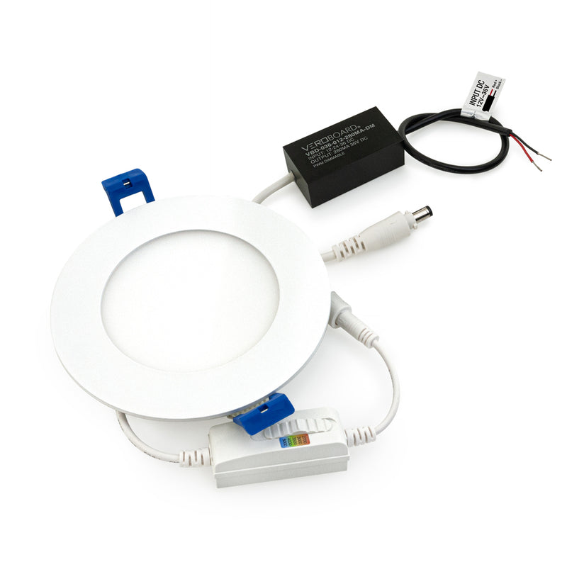 4 inch flat Round Panel light with FT6 rated wire, 12~36V 9W 5CCT(2.7K, 3K, 3.5K, 4K, 5K)