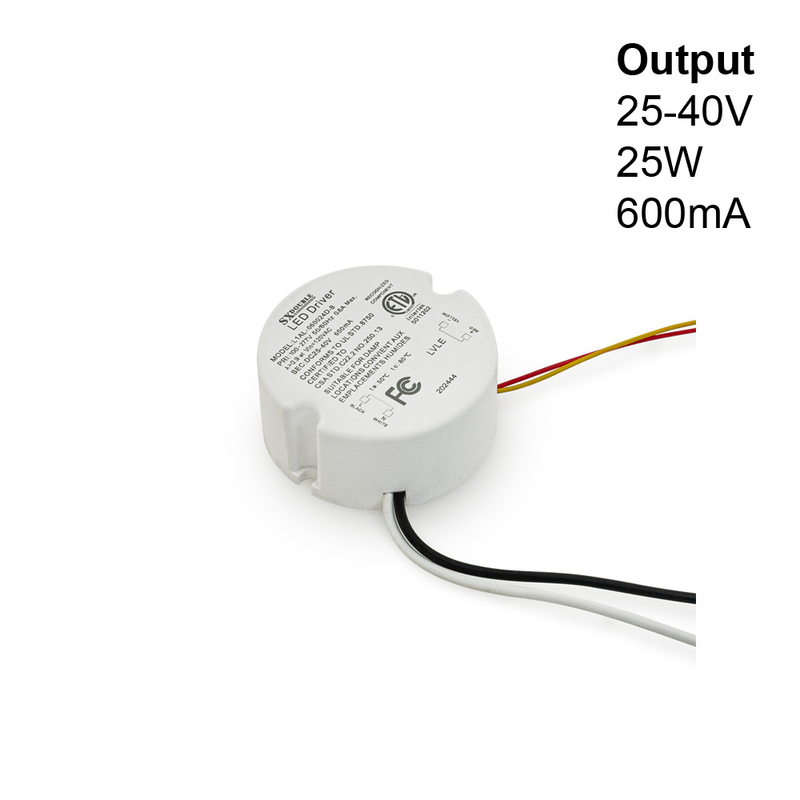Constant Current Dimmable LED Driver 600mA 25-40V 25W max, L1AL-060024