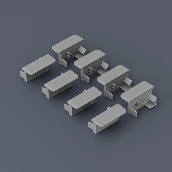 LED Channel Endcaps - Type 105 (4 Pairs)