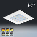 S50-12V-White Square Ultrathin Cabinet Light, 12V 5W CCT(2.4K, 2.7K, 3K, 3.5K, 4K, 5K)