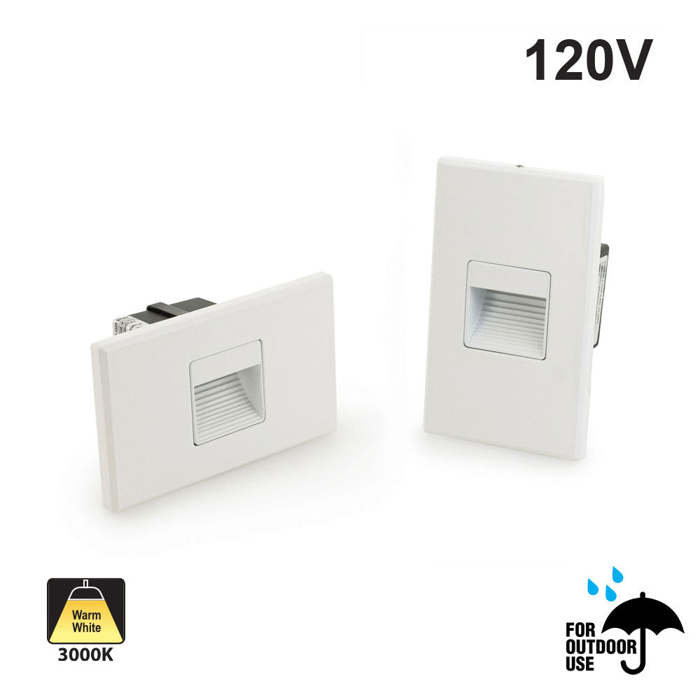 Rectangular LED Step Light with Horizontal and Vertical Orientation