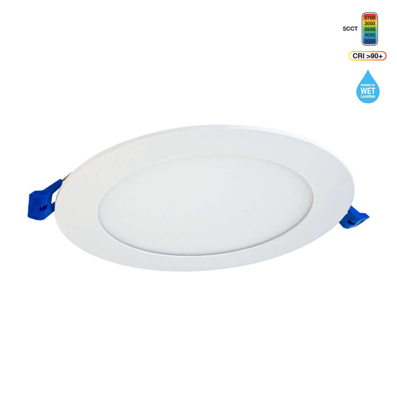 6 inch Round Ultrathin Recessed Ceiling Flat Panel  Light LED-6-S12W-1224V-5CCTWH, 12V~36V 12W 5CCT