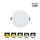 Votatec 6″ Slim Round Panel – 5CCT Adjustable VO-RP6W12-120-D-5WAY/WH 120V 12W CCT(2.7K, 3K, 3.5K, 4K, 5K)