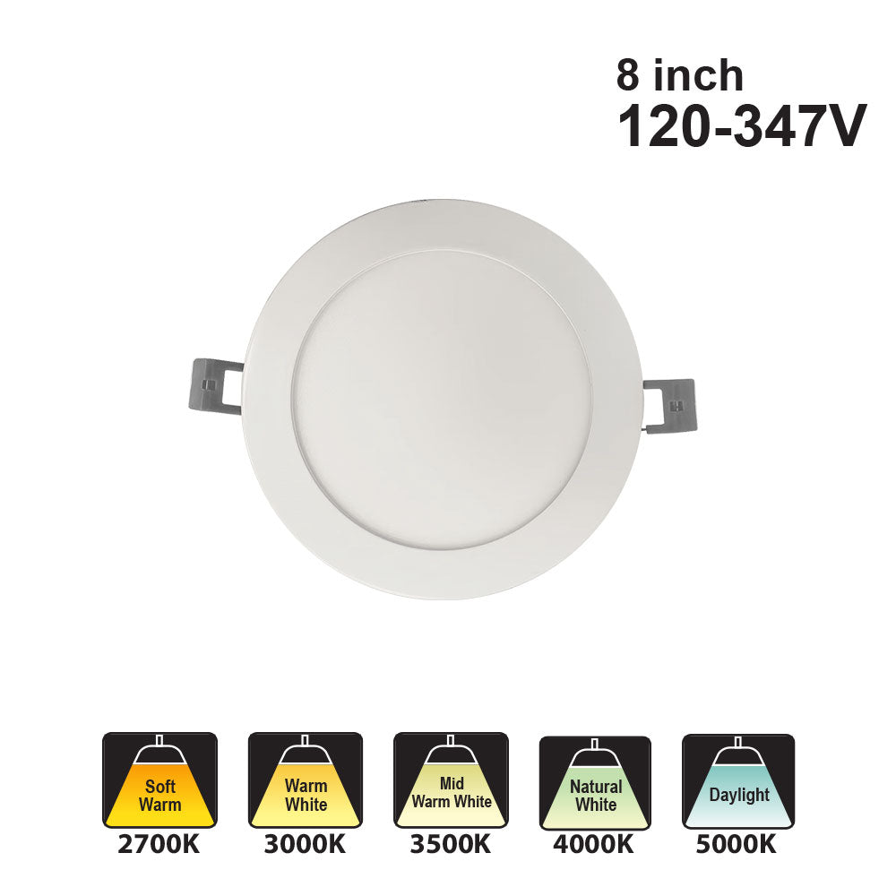 Votatec 8″ Slim Round Panel LED – 5Way CCT Adjustable VO-RP8W18-347-D-
