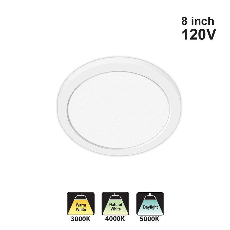 Votatec 8″ Slim Flush Mount – 3Way CCT HM04-PR8-18W80-120-3CCT 120V 18W CCT(3K, 4K, 5K)
