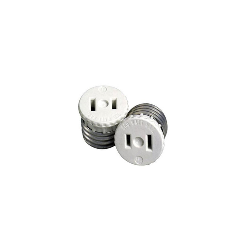 Leviton 00125-000 Porcelain Socket And Plug Adapter, 660 Watt, White - ledlightsandparts