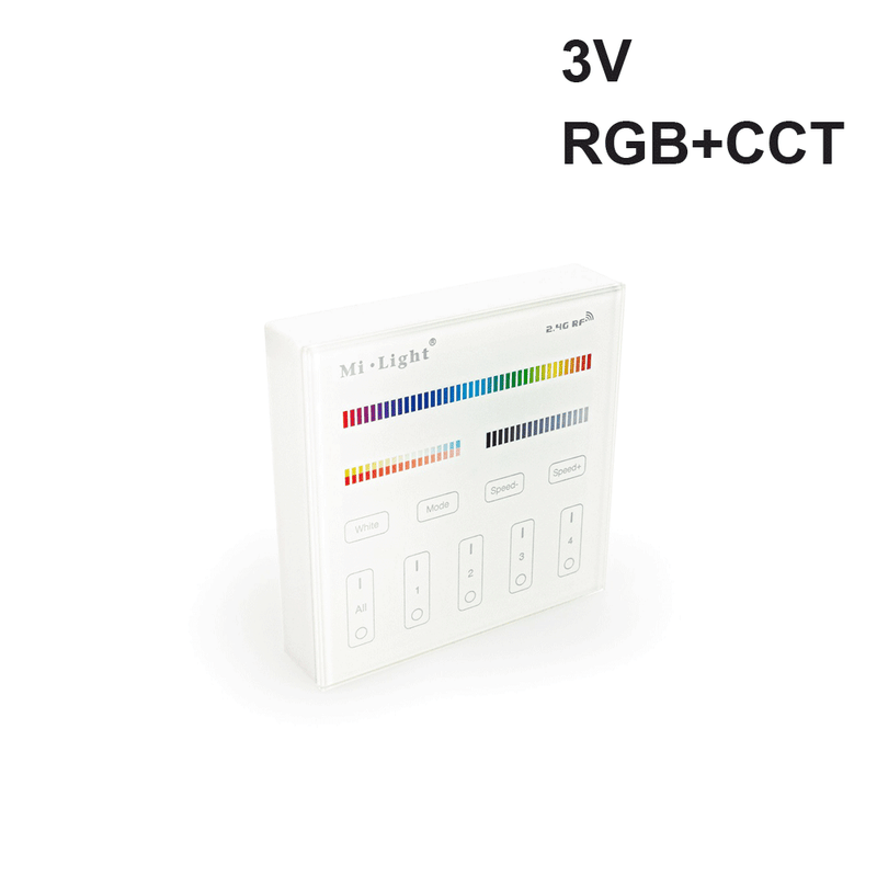 Mi-Light B4 4-Zone RGB+CCT Smart Touch Panel Remote Controller, works with FUT039 - ledlightsandparts