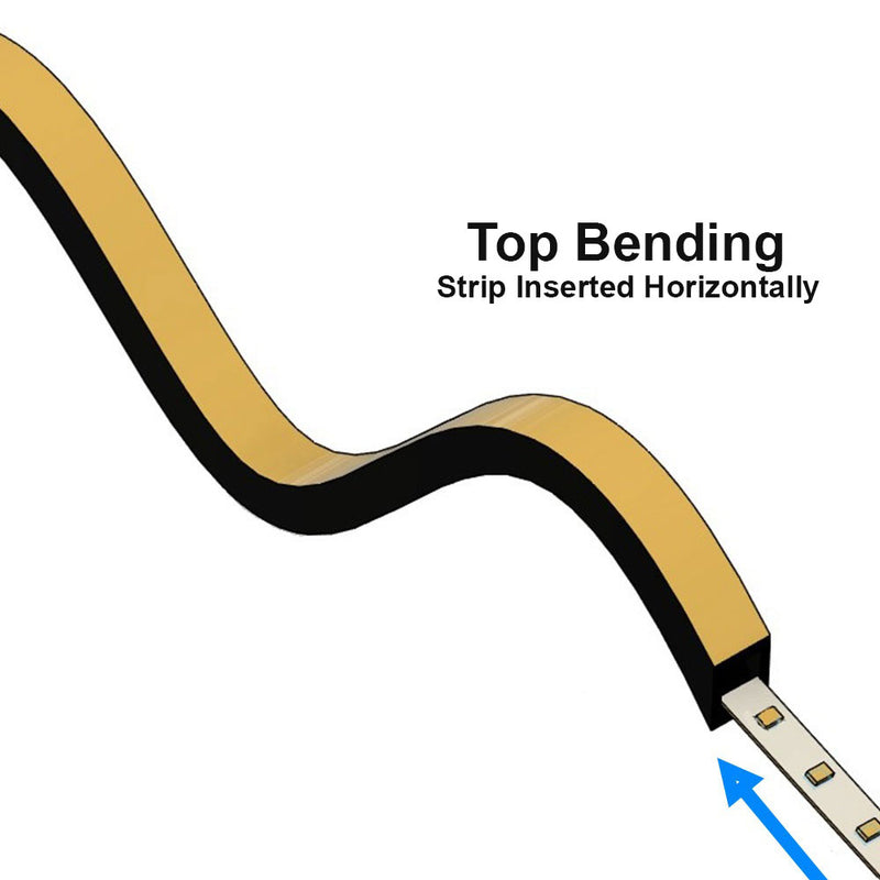 Black Silicone Flexible LED Neon channel N1616-SF-B, 10m (32.8ft) max SURFACE Mount