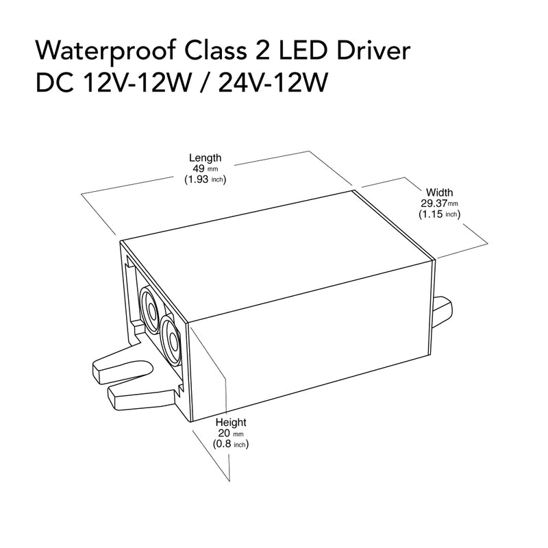 VBD-012-012ND Constant Voltage LED Driver, 12V 1A 12W - ledlightsandparts