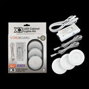 VBUN-25-12-W3K-X3-6CP 3x Plug-In White Round LED Cabinet Lights Kit, 12V 2.5W 3000K (Pack of 3), lightsandparts
