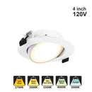 dals 4 inch slim gimbal recessed panel light GPN4-CC-WH, 120V 10W