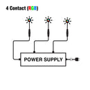 Outdoor Waterproof 2 Way Screw Type Connection Four Contact (RGB), Gekpower