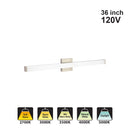 Votatec Square Bath Vanity WS36-014-BN, 30W 2700K/ 3000K/ 3500K/ 4000K/ 5000K ADJ 120V Brushed Nickel