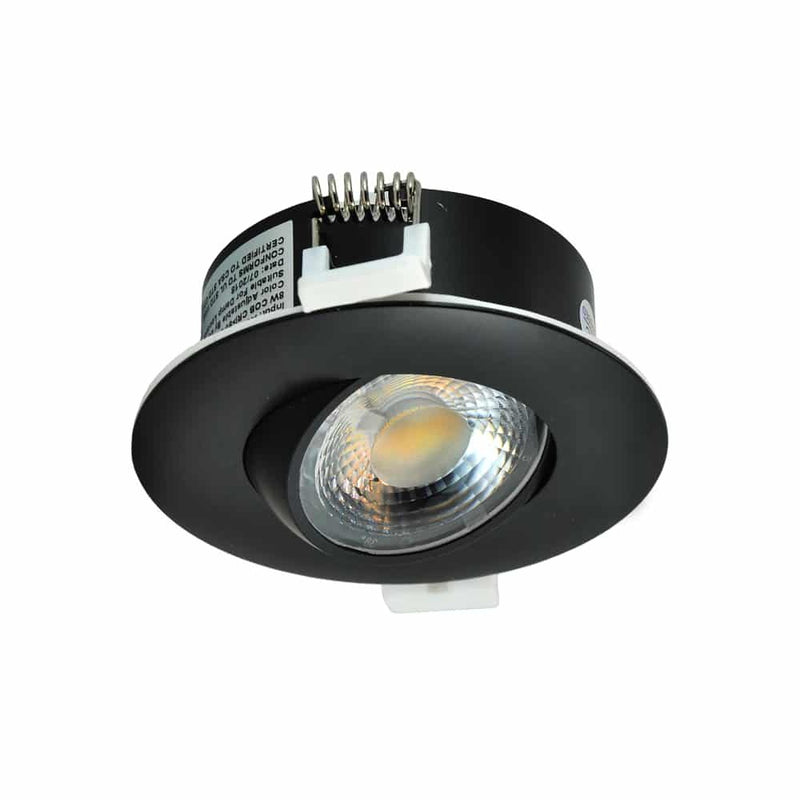 3 inch LED Recessed Light Gimbal 120V 8W Adjustable CCT Black - ledlightsandparts