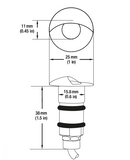 C1024WW Recessed Step Light/Deck Light-Black Eyelid Light, 12V 1W - ledlightsandparts
