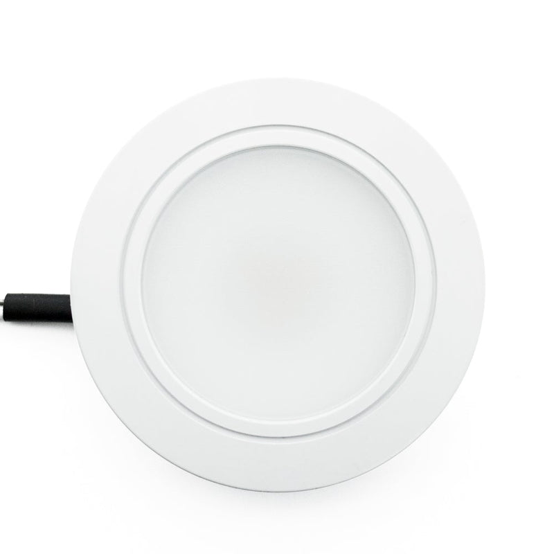 VBUN-R25-12V White Round LED Cabinet Puck Light, 12V 2.5W CCT(2.4K, 2.7K, 3K, 3.5K, 4K, 5K) - ledlightsandparts