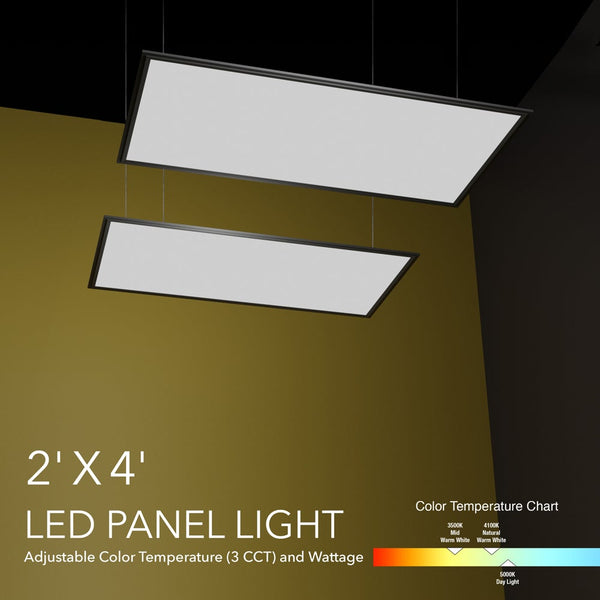 2ft x 4ft LED Panel 120V Dimmable LED Backlit Panel Light 0-10V dimming  3CCT - ledlightsandparts