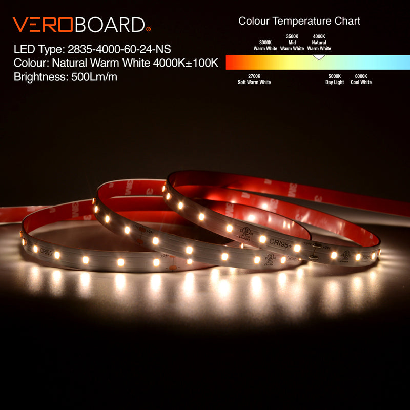 20M(65.6ft) Indoor LED Strip L2835, 24V 1.5(w/ft) 152(Lm/ft) 60(LEDs/m) CCT(2.7K, 3K, 3.5K, 4K, 5K, 6K) - ledlightsandparts