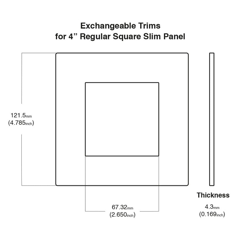 4 inch Black Nickel Cover for Square Flat Panel light for 5CCT