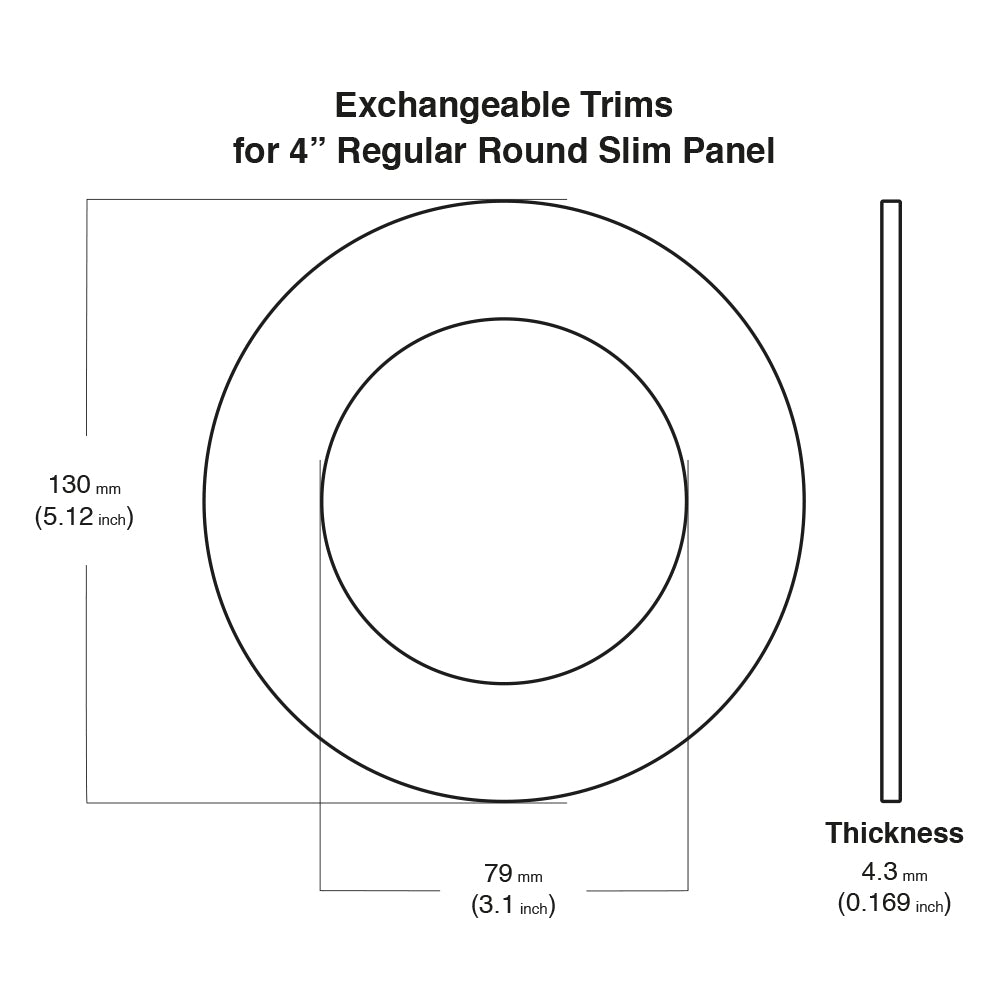 4 inch Brushed Nickel Cover for Round flat Panel light for 9W 5CCT