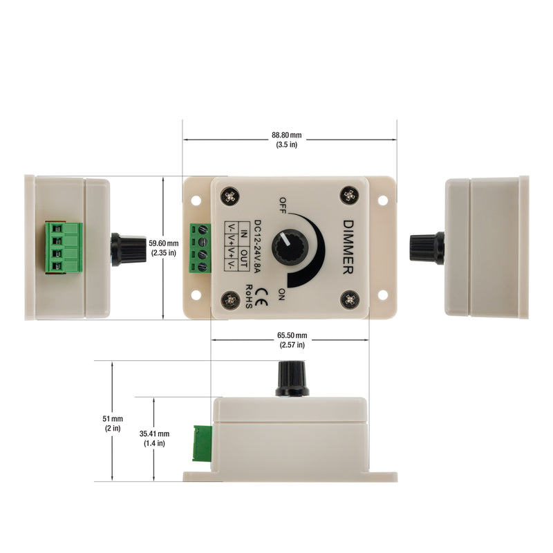 Single Color Dial Dimmer 8A