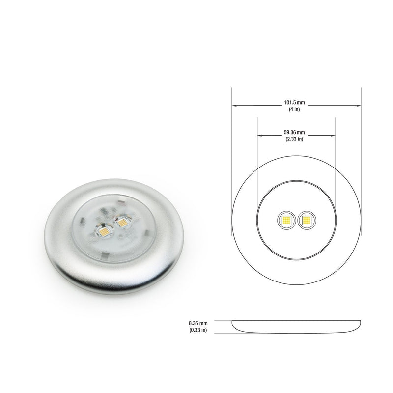 4inch Round LED Under Cabinet Puck Light  MC3RD, 12V 4W - ledlightsandparts