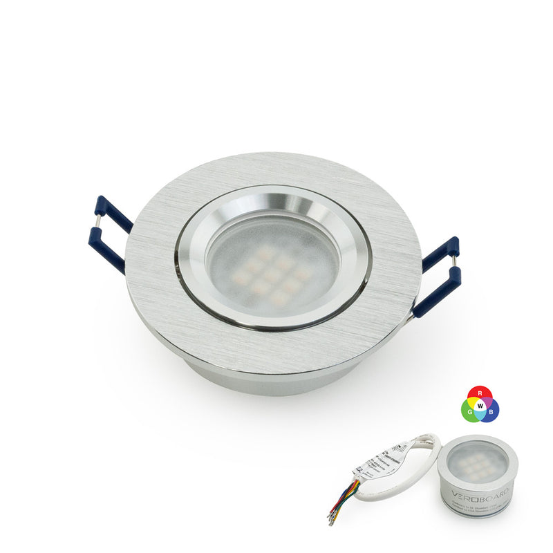 VBD-MTR-70T Recessed LED Light Fixture, 3 inch Round Recessed Brushed Chrome - ledlightsandparts