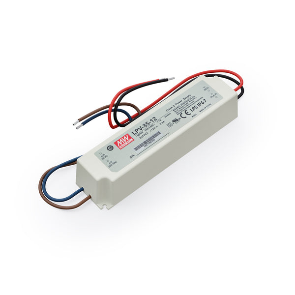 Mean Well LPV-35-12 Non-Dimmable LED Driver, 12V 3A 35W - ledlightsandparts
