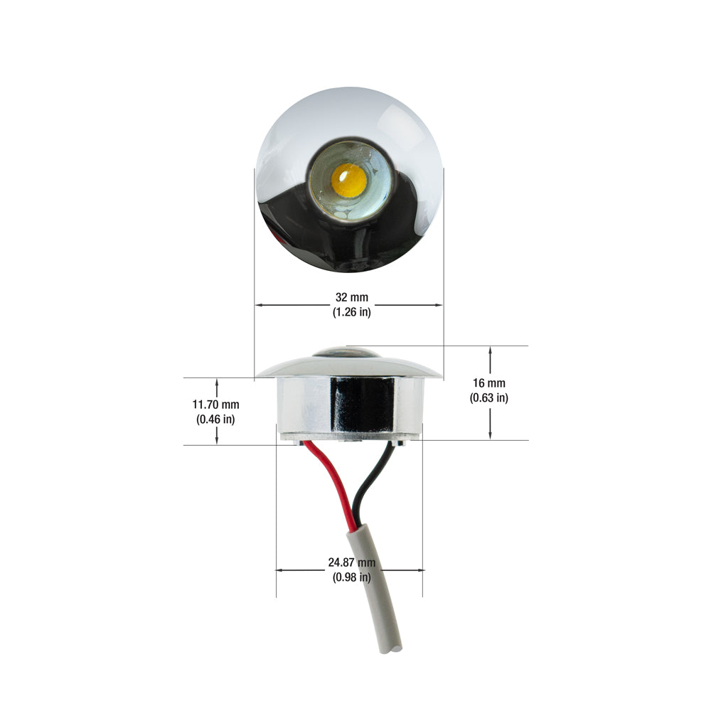 Small Rounded Lights Small Round LED Recessed Lights C1006 12V 1W Round Oval - Warm White