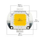 100W High Power LED Chip 3000K (Warm White) - ledlightsandparts