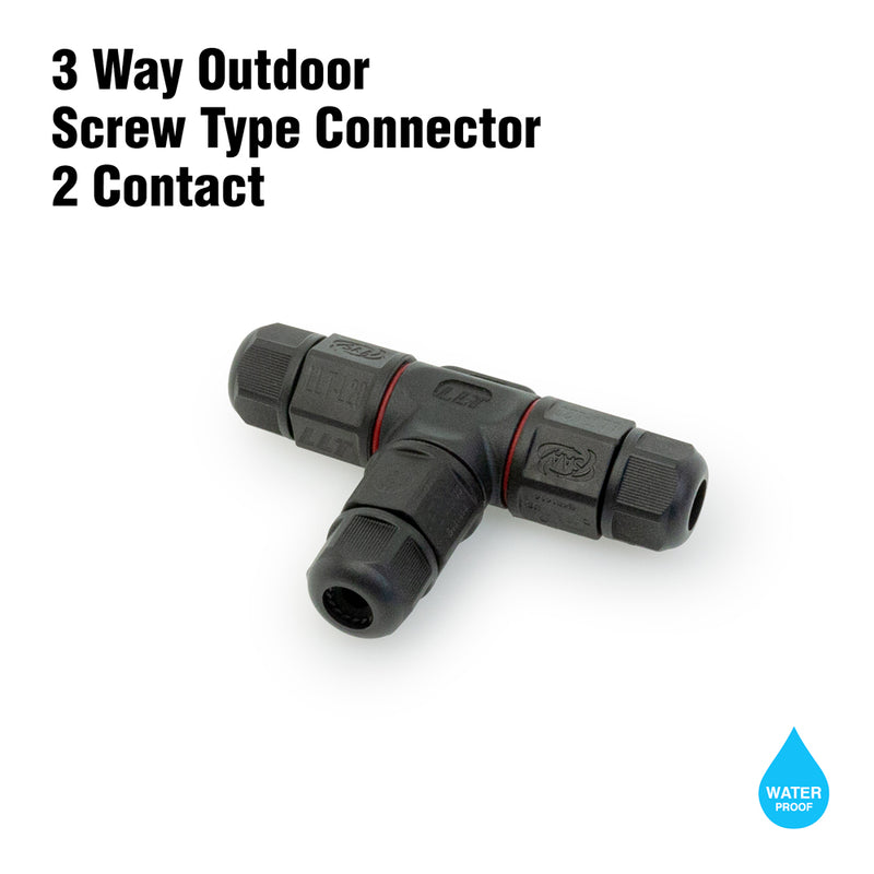 Outdoor Waterproof 3 Way Screw Type Connection Two Contact