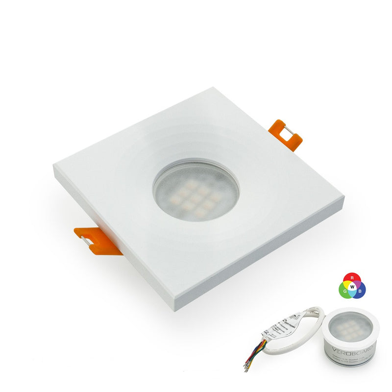 VBD-MTR-1W Recessed LED Light Fixture, 2.5 inch Square White