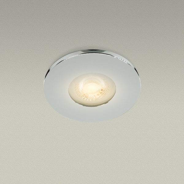 5C MR16 Light Fixture (Chrome), 2.5 inch Round Recessed Flat Pinhole Trim - ledlightsandparts