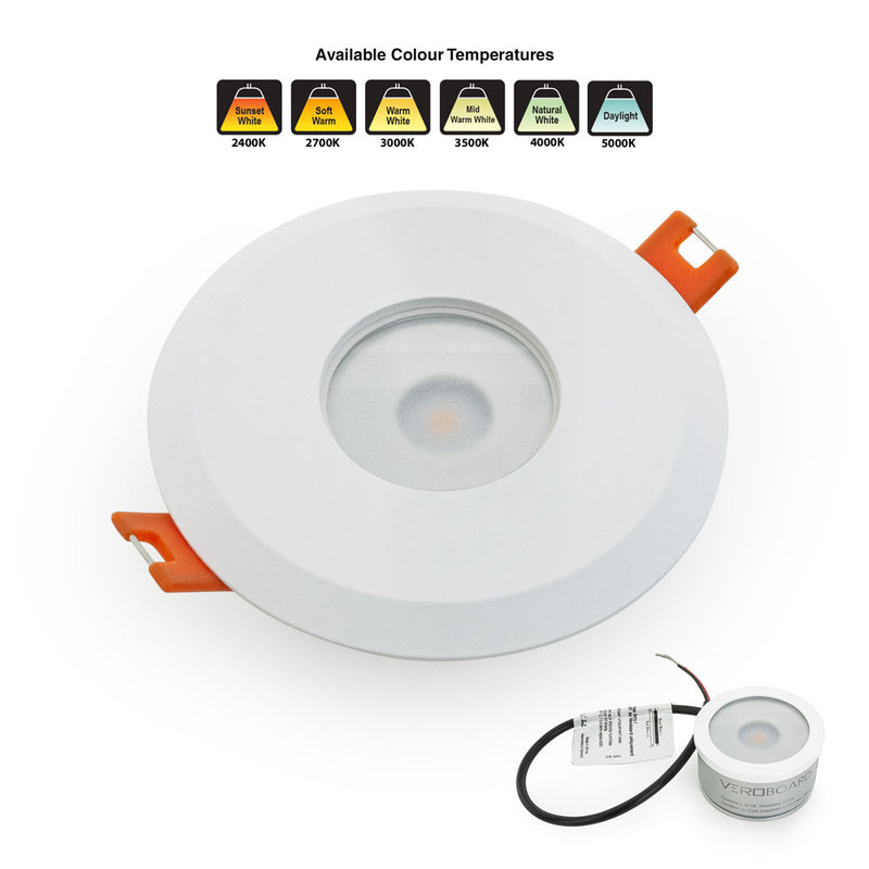 VBD-MTR-7W Recessed LED Light Fixture, 2.5 inch Round White